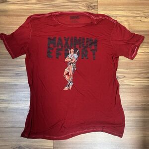 Marvel Deadpool Maximum Effort Graphic T-Shirt XL Red